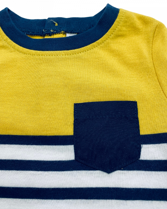 Tricou bÄƒieÈ›i albastru inchis cu galben - Come on, let's SEA ! [3]