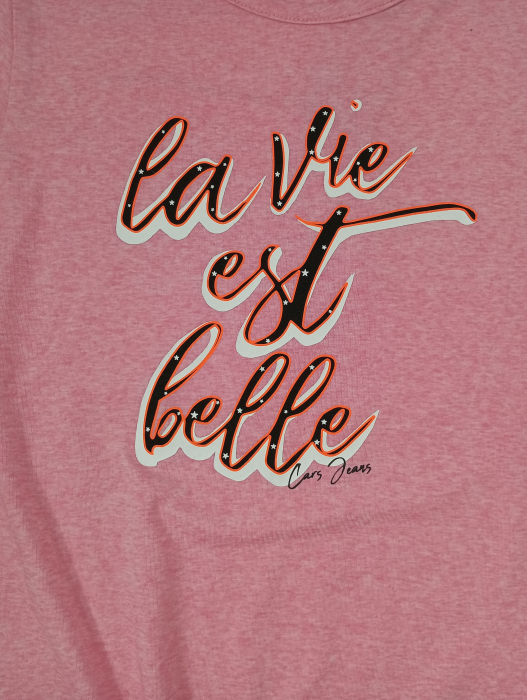 Tricou fete, Cars Jeans, La vie est belle, bumbac, [3]