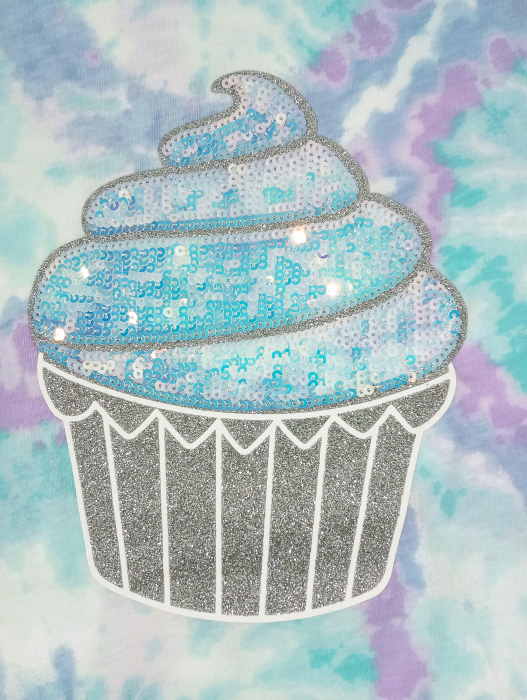 Tricou fete, The Children's PLACE, Cupcake Tie Dye Top - Azureus, bumbac, 16 ani, [4]