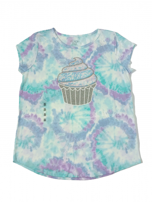 Tricou fete, The Children's PLACE, Cupcake Tie Dye Top - Azureus, bumbac, 16 ani, [5]