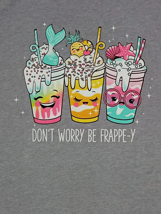Tricou fete, The Children's PLACE, Don't worry be frappe-y, bumbac/poliester, 16 ani [3]