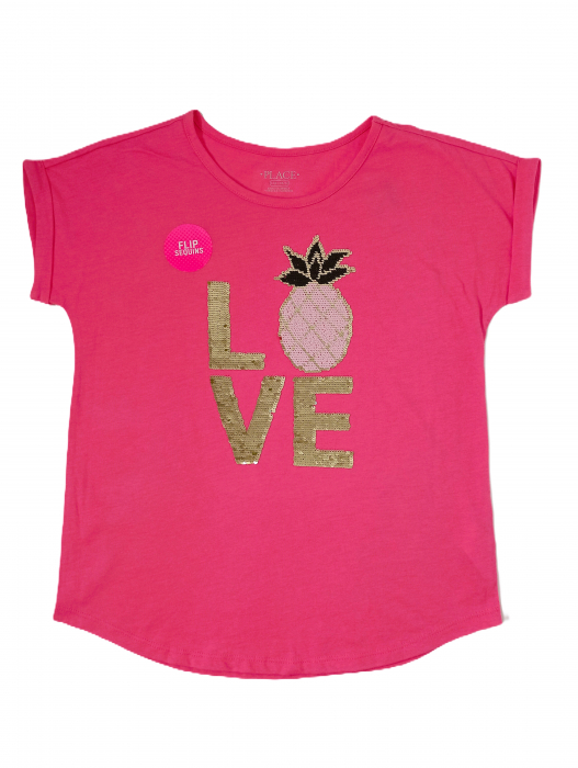 Tricou fete, The Children's PLACE, LOVE , Bumbac si poliester, [4]