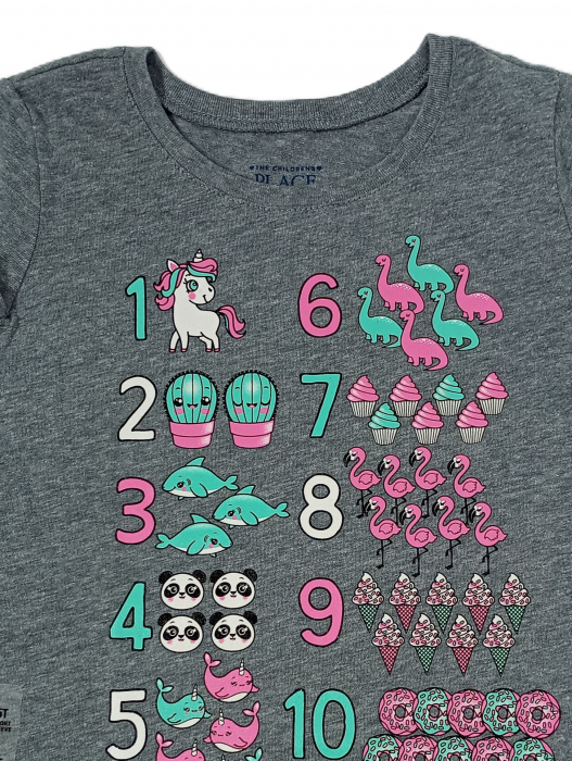 Tricou fete, The Children's PLACE, Numbers, bumbac, [2]
