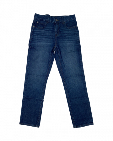 Imbracaminte copii - Pantaloni blugi straight pentru fete, albastru indigo, Bumbac, 140 cm, 10 ani