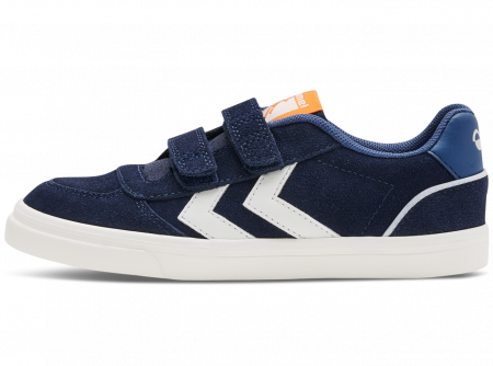 Incaltaminte copii - Adidasi piele pentru copii, Hummel, Stadil 3.0 JR Black Iris, inchidere velcro,