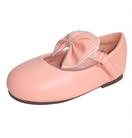 Pantofi copii - Balerini fete, Poti Pati, Pink Ribbon, piele ecologica,
