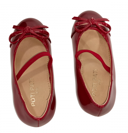 Balerini fete, Poti Pati, String Ribbon bordeaux, piele ecologica, [19]