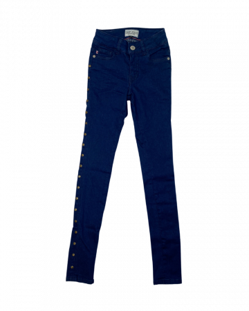 Pantaloni copii - Blugi fete slim fit, Cars Jeans, capse laterale, Albastru, 140 CM, 10 ani