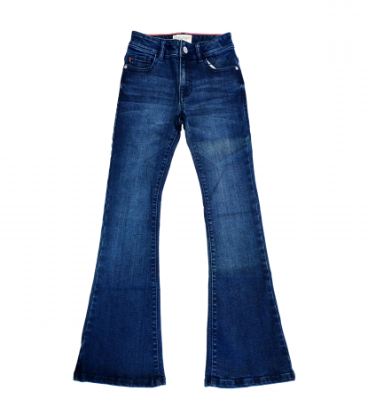 Pantaloni copii - Blugi evazati fete, Cars Jeans, slim fit, Bumbac, albastru, 140 cm, 10 ani