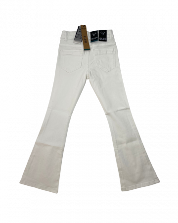 Pantaloni copii - Blugi evazati fete, Cars Jeans, slim fit, Bumbac, Alb, 140 cm, 10 ani
