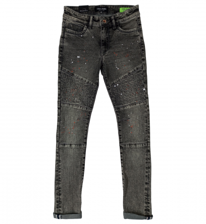 Imbracaminte copii - Blugi copii slim fit, Cars Jeans, model vopsit, Gri inchis, 10 ani