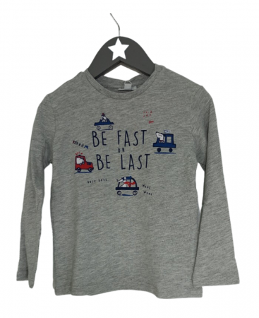 Bluze copii - Bluza baieti, be fast or be last, OVS, bumbac organic,