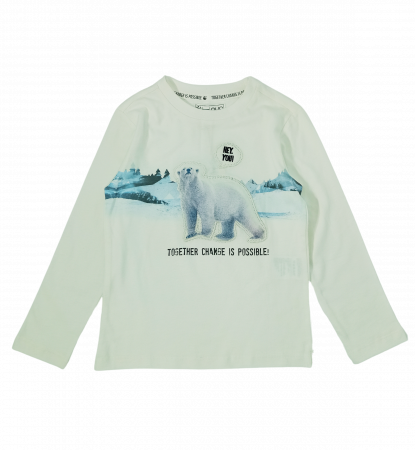 Bluza baieti cu imprimeu urs polar, OVS, bumbac, 3-4 ani [3]