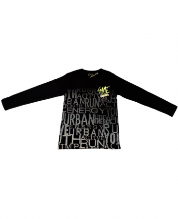 Bluze copii - Bluza baieti game-over, OVS, bumbac, negru, 128 cm, 7-8ani