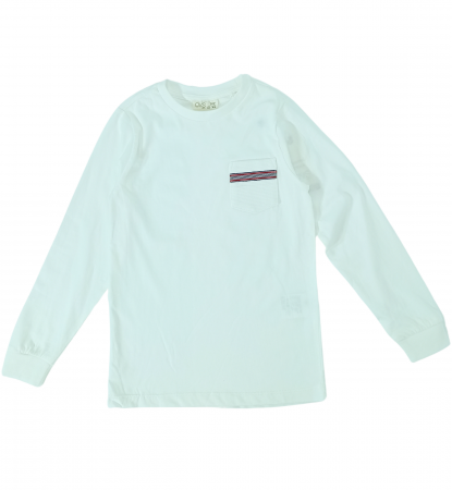 Bluze copii - Bluza baieti, OVS, Buzunar aplicat, Bumbac, Alb, 116 CM, 5-6 ani