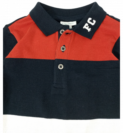 Bluza baieti, OVS, guler polo, Bumbac organic, Multicolor, 80 CM, 12-18 luni [1]