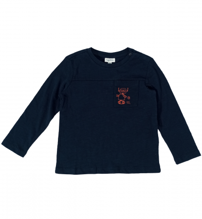 Bluze copii - Bluza baieti, OVS, Robot, Bumbac organic, Albastru inchis, 86 cm, 18-24 luni