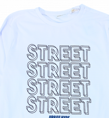 Bluza maneca lunga baieti, OVS, Urban Hype Street, Bumbac organic, Alb, 164 CM, 13-14 ani [3]
