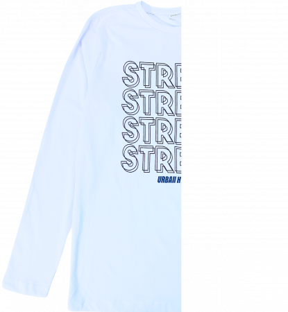 Bluza maneca lunga baieti, OVS, Urban Hype Street, Bumbac organic, Alb, 164 CM, 13-14 ani [1]