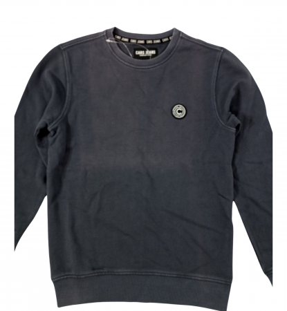 Bluza copii, Cars Jeans, aspect prespalat, Logo, bumbac, Gri inchis, 140 CM, 10 ani [1]