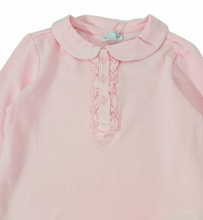 Bluza fete, cu guler rotunjit, nasturi si volanase, OVS, 100% bumbac, Roz, 92 cm, 24-30 luni [2]