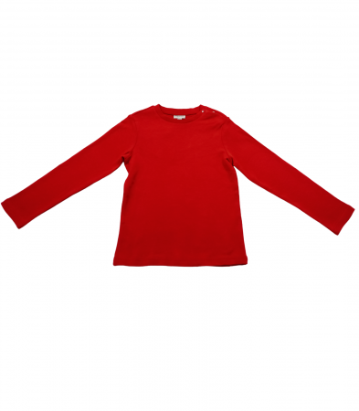 Bluze copii - Bluza fete, OVS, simpla, capse pe umar, bumbac BIO, rosu, 98 cm, 2-3 ani