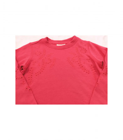 Bluza fete, OVS, broderie florala, bumbac/poliester, roz, 110 cm, 4-5 ani [4]