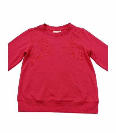 Bluza fete, OVS, broderie florala, bumbac/poliester, roz, 110 cm, 4-5 ani [2]