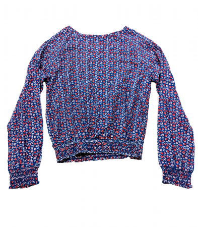 Bluza fete, OVS, floral, viscoza, albastru, 146 cm, 10-11 ani [1]