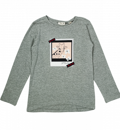 Bluze copii - Bluza fete, OVS, girafa si flori, Bumbac organic, 8-9 ani