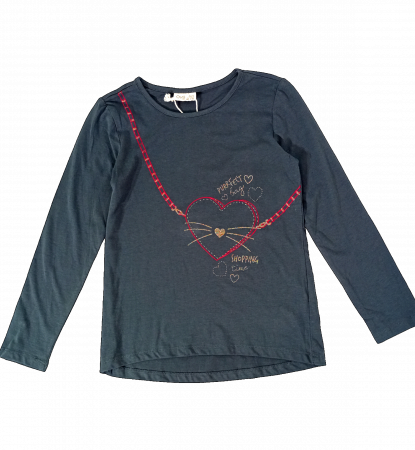 Bluza fete OVS - Imprimeu Decorativ Geantă Inimioară, Text și Detalii Sclipici, Bumbac pur 100% [2]