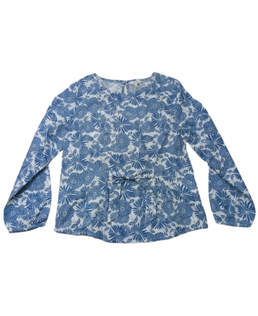 Bluze copii - Bluza fete, OVS, model floral, bumbac, albastru, 146 cm, 10-11 ani