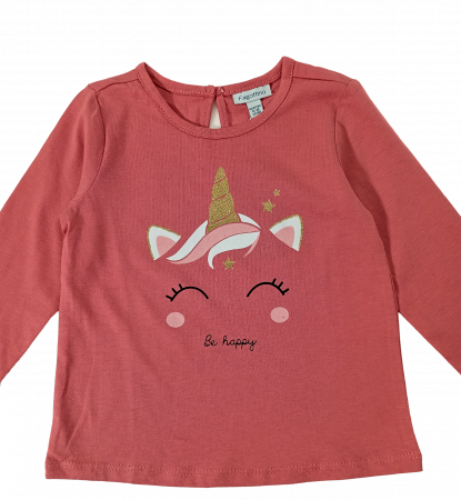Bluza fete, OVS, Unicorn Be happy, Bumbac organic, 12-18 luni [1]