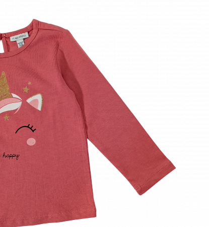 Bluza fete, OVS, Unicorn Be happy, Bumbac organic, 12-18 luni [3]