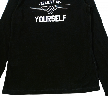 Bluza fete, WONDER WOMEN, Believe in Yourself, Bumbac elastic, 12-13 ani [2]