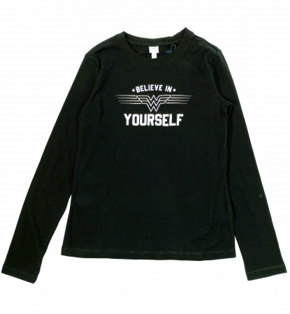 Bluze copii - Bluza fete, WONDER WOMEN, Believe in Yourself, Bumbac elastic, 12-13 ani