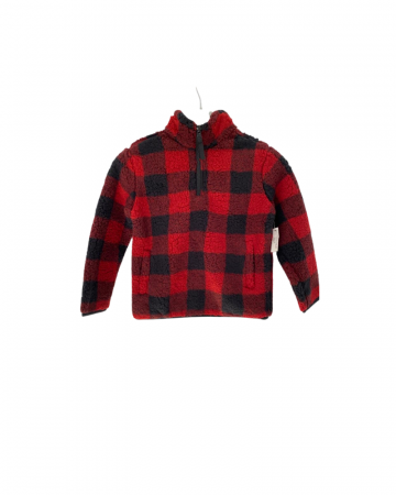 Bluza fleece baieti, Amazon Essentials, in carouri, Bicolor, poliester, 116 cm, 6-7 ani [1]