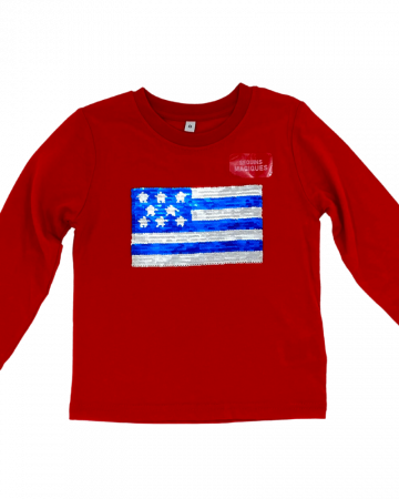 Bluze copii - Bluza fete, paiete  grafica steag SUA.