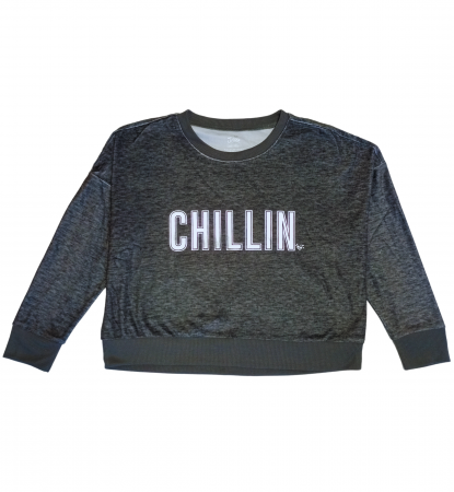 Bluze copii - Bluza scurta fete, JUSTICE, Chillin, bumbac/poliester, Gri, 140 cm, 10 ani