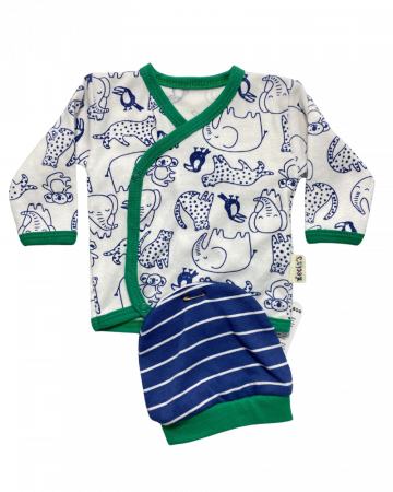 Bluze copii - Set 2 piese bebe, Necixs, bluza si caciula, animal print,