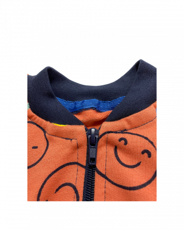 Bluza trening cu smiley rosu caramiziu 6-9 luni [1]
