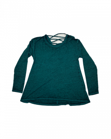 Bluze copii - Bluza verde cu irizatii negre JUSTICE - 10 ani