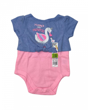 Body-uri copii - Body fete, Garanimals, Mommy's Little princess, Bicolor, 56 cm, 1-3 luni