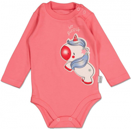 Imbracaminte copii - Body fete, Puan Baby, unicorn, Bumbac, Fucsia, 80 cm, 12-18 luni