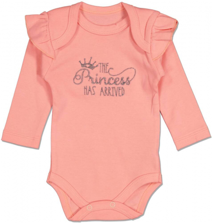 Body-uri copii - Body fete, Puan Baby, The Princess has arrived, Bumbac, Pomegranate, 80 cm, 12-18 luni