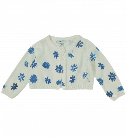 Bolero bebelusi, OVS, model tricotat, imprimeu cu flori, Bumbac pur, 3-6 luni [2]