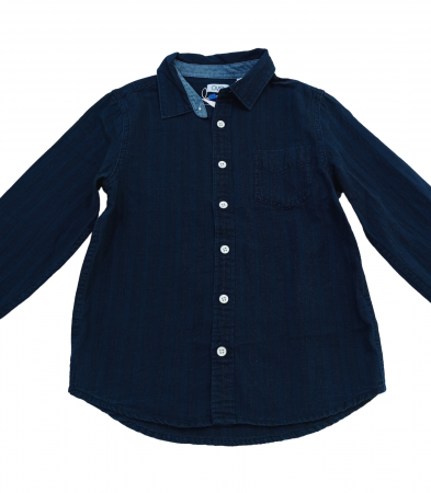 Camasa baieti, OVS, maneca lunga, bumbac Twill, indigo, 122 cm, 6-7 ani [1]