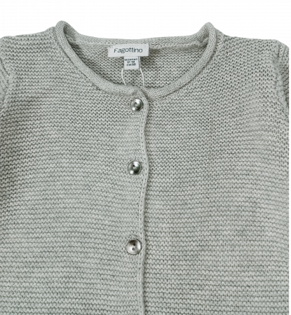 Cardigan fete, OVS, model tricotat,Bumbac BIO, Gri, 80 cm, 12-18 luni [1]