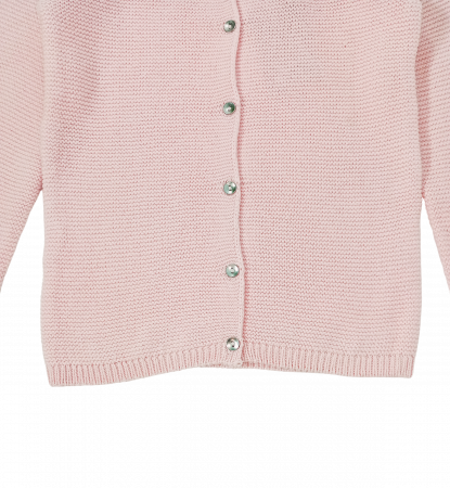 Cardigan fete, OVS, model tricotat, Bumbac BIO, Roz, 98 cm, 2-3 ani [4]