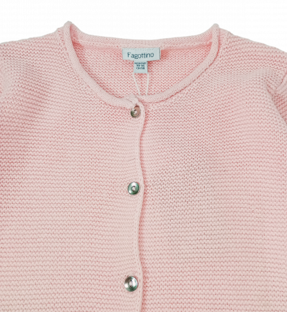 Cardigan fete, OVS, model tricotat, Bumbac BIO, Roz, 98 cm, 2-3 ani [1]